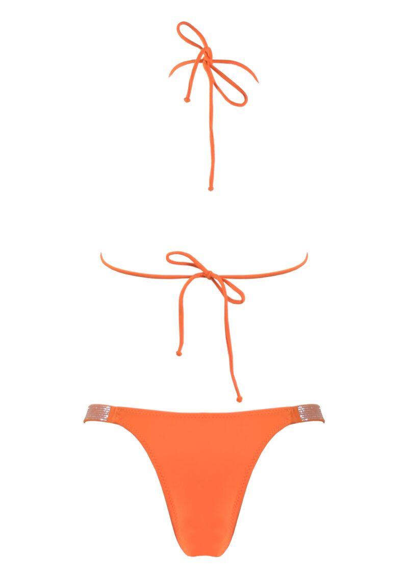 Casablanca Orange Bikini Set With Rhinestone Detail Zeta Curves