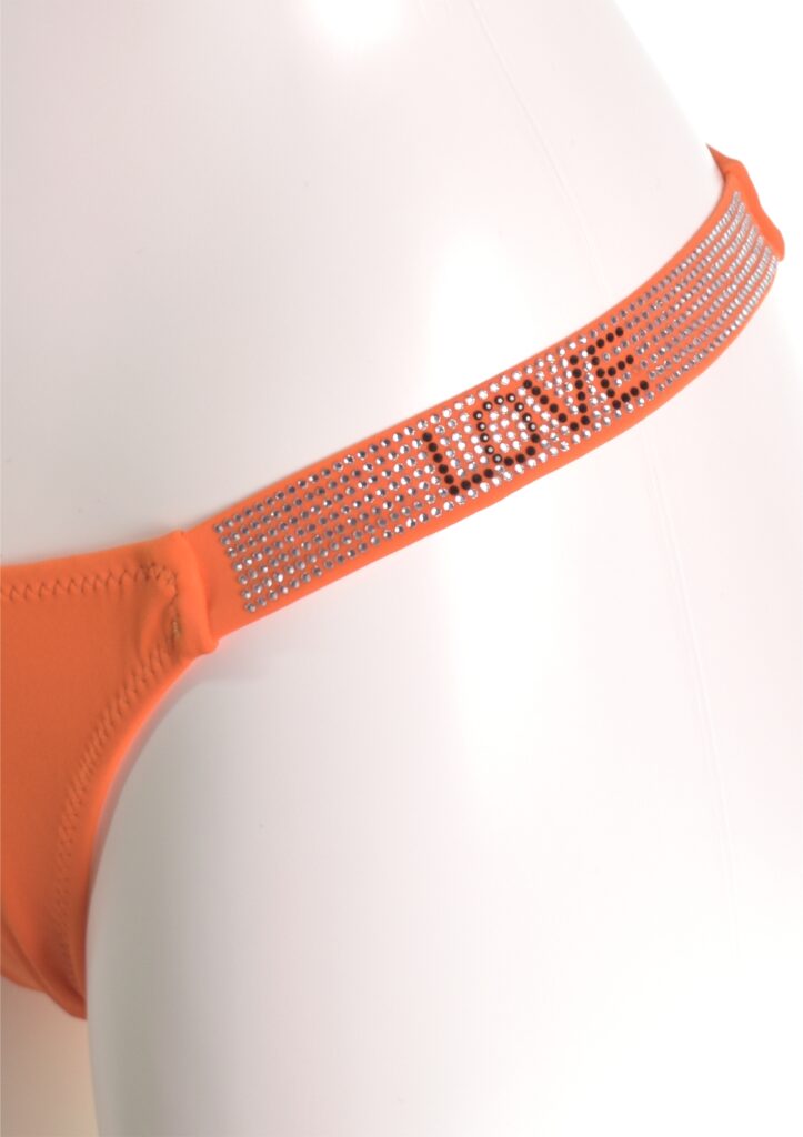 Casablanca Orange Bikini Set With Rhinestone Detail Zeta Curves