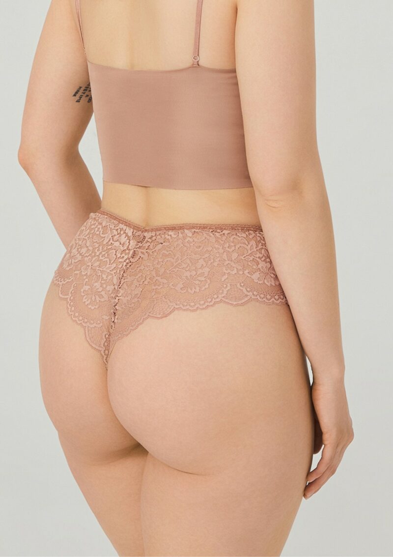 Plus size lasercut brazilian panty - imagine 3