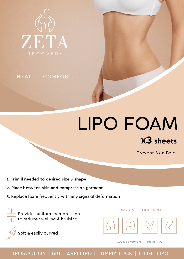 New Millennium 2 Pack Premium Lipo Foam Sheets for Post Surgery Lipo, Tummy  Tuck, Bbl Compression Garments, Super Soft 8 x 11, Made in USA :  : Toys & Games