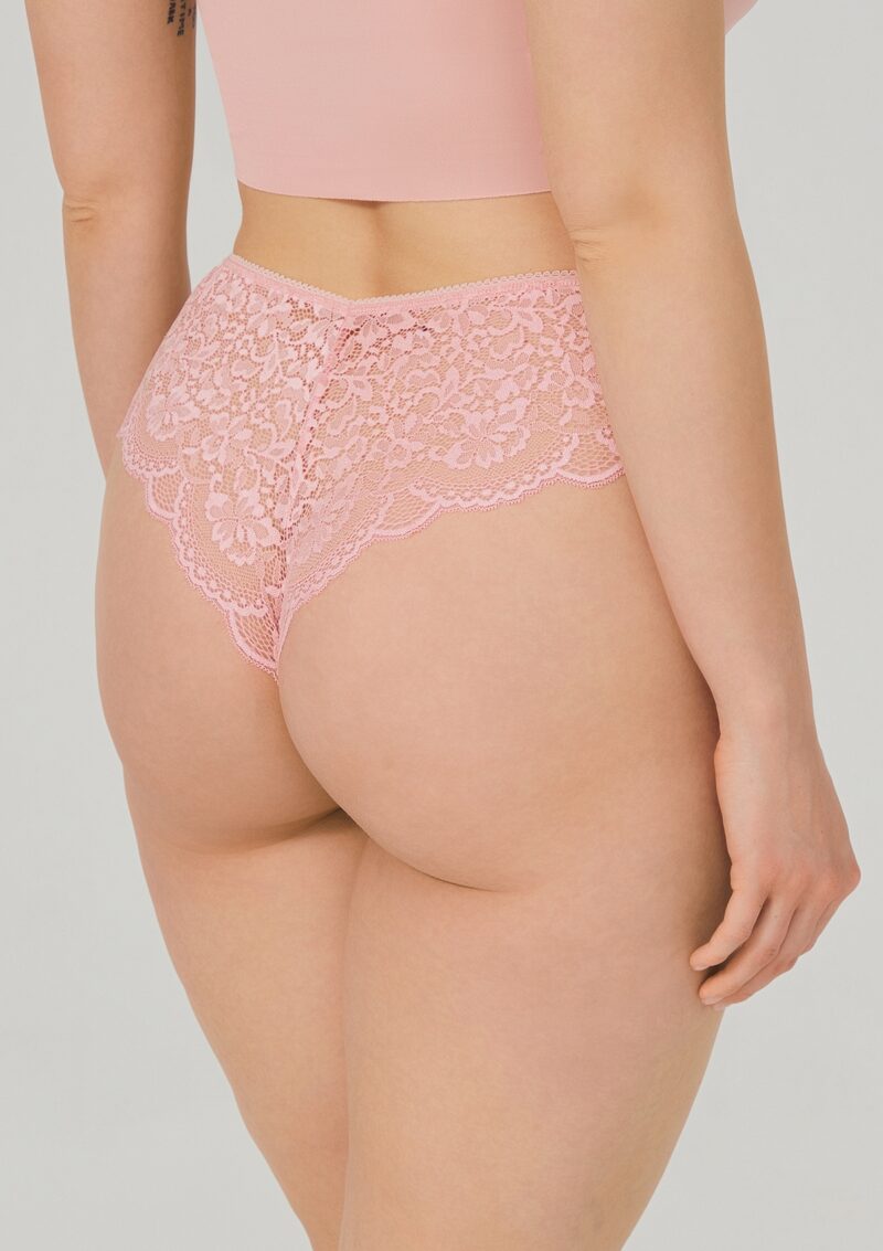plus size στρινγκ κιλοτάκι με δαντέλα ροζ πίσω