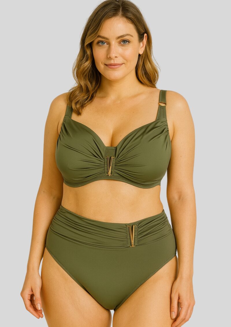 Crool Khaki Bikini Top – Cup F - Image 5