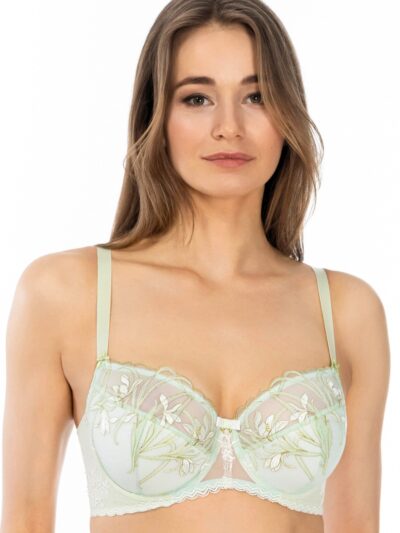 Fragrance Half-Padded Lace Bra Pastel Green