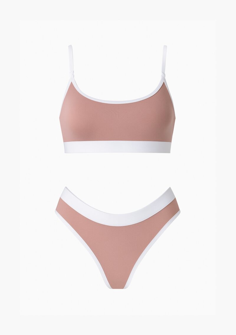 Cotton Set Bralette with Thong Nude