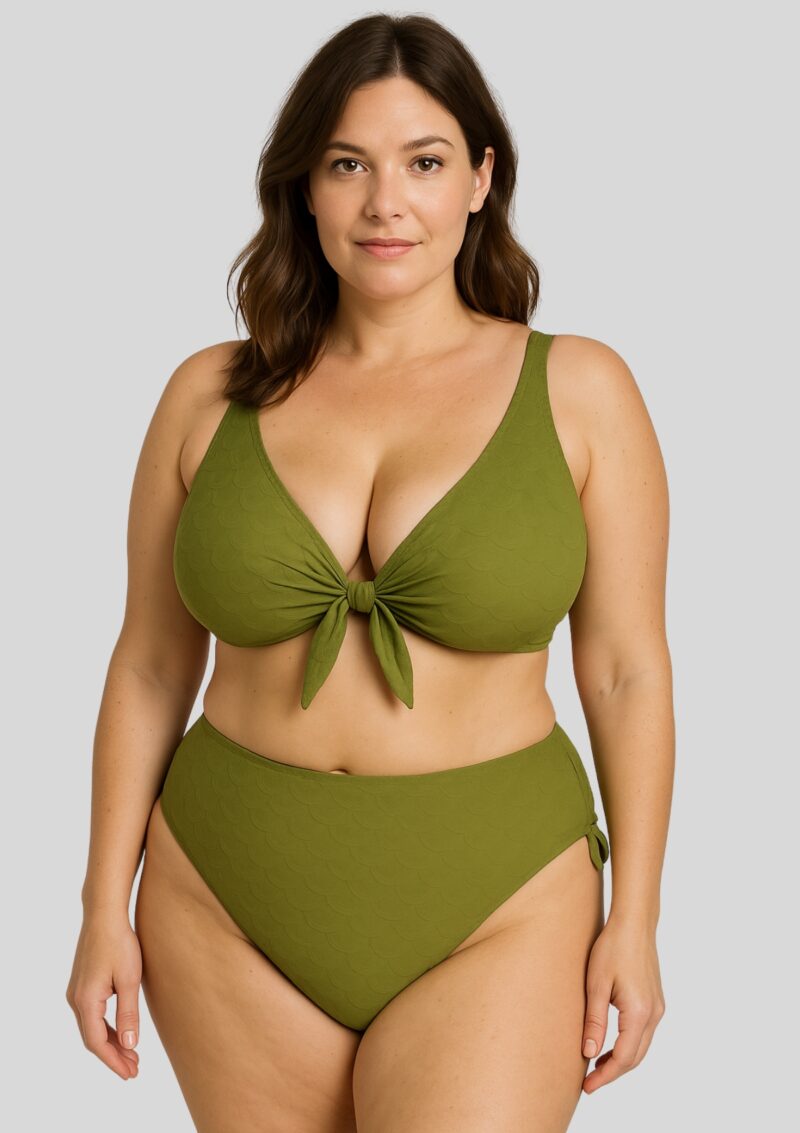 Crool Bikini Set With Knot Cup E Olive - Image 2