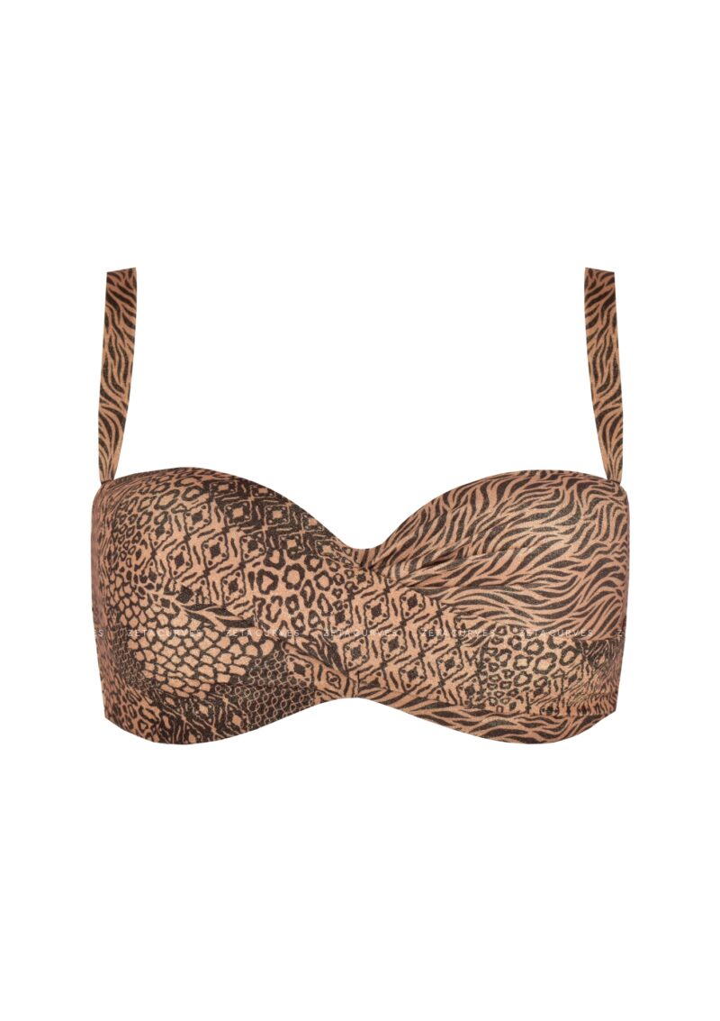Crool Strapless Bikini Top Cup D Animal Print - Image 5