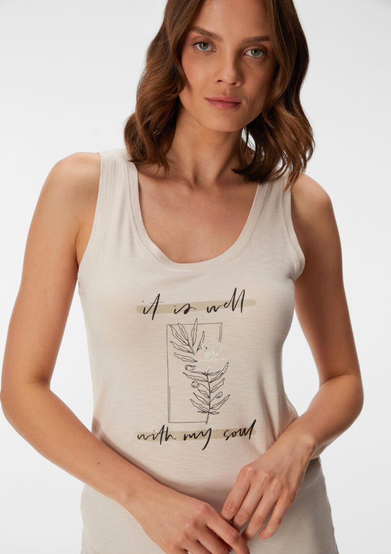 GoldenBay Short Pajama With Sleeveless Top Latte - Image 2