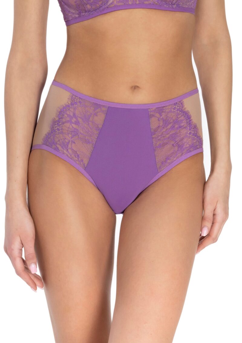 Justine High Waist Panties with Lace Orchid