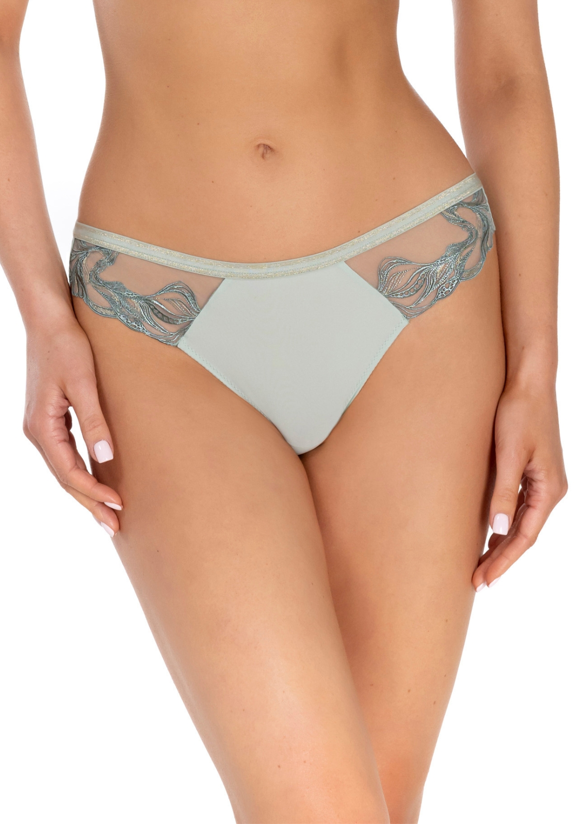 Teadora String Panty With Transparency Pastel Green