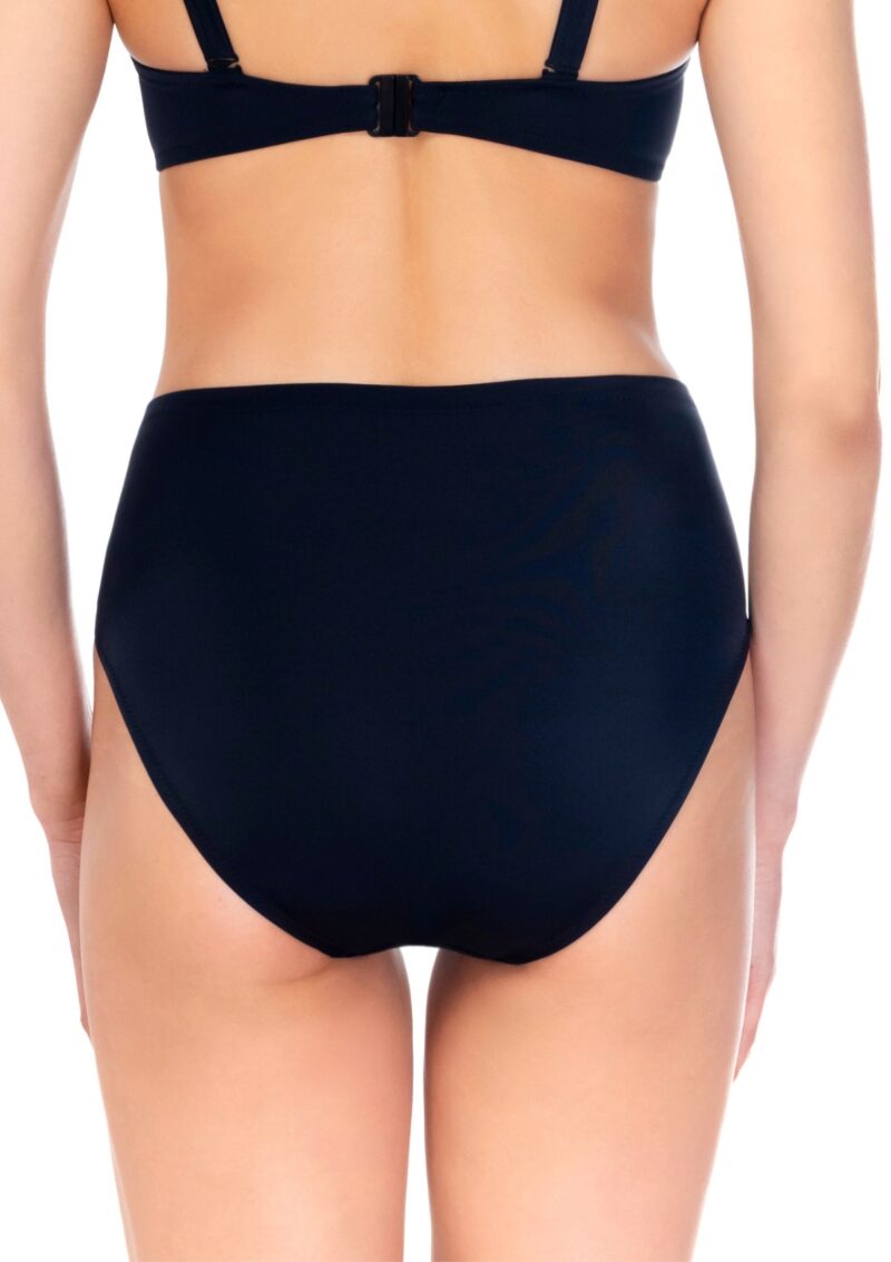 Seaside High Waisted Ruched Bikini Slip Black - Image 3