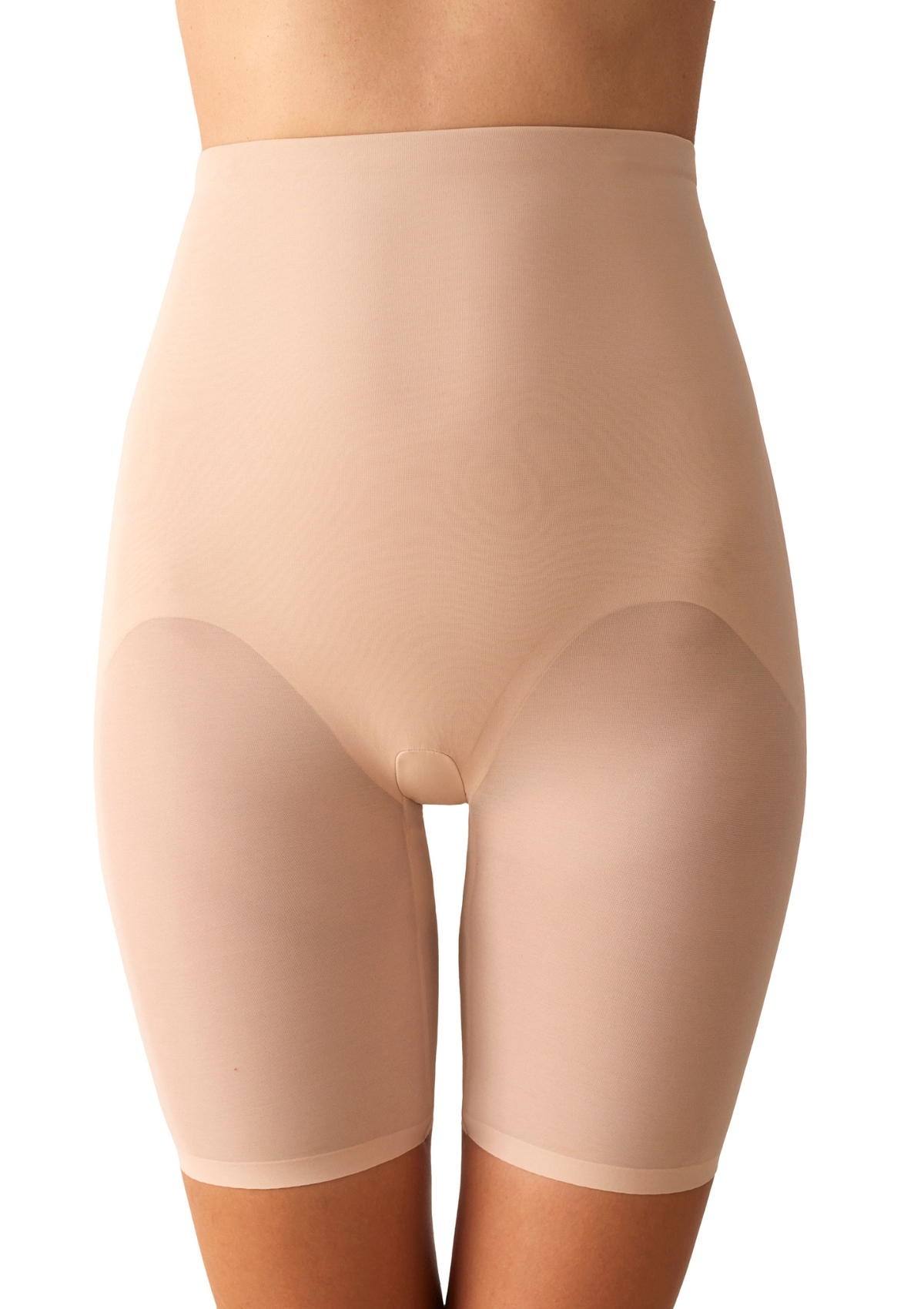 Ψηλόμεσο push up σορτς Promise σε μπεζ απόχρωση – μπροστινή όψη