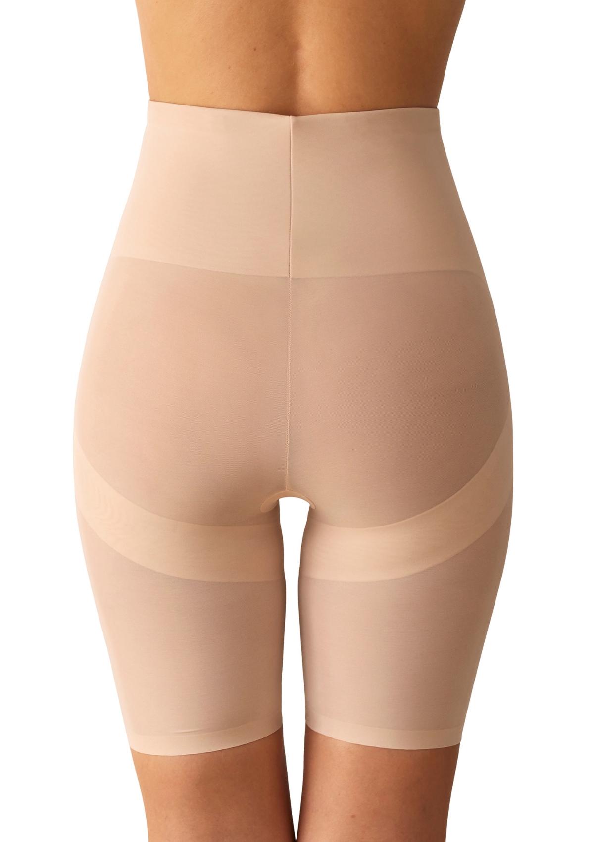 Ψηλόμεσο push up σορτς Promise σε μπεζ απόχρωση – πίσω όψη