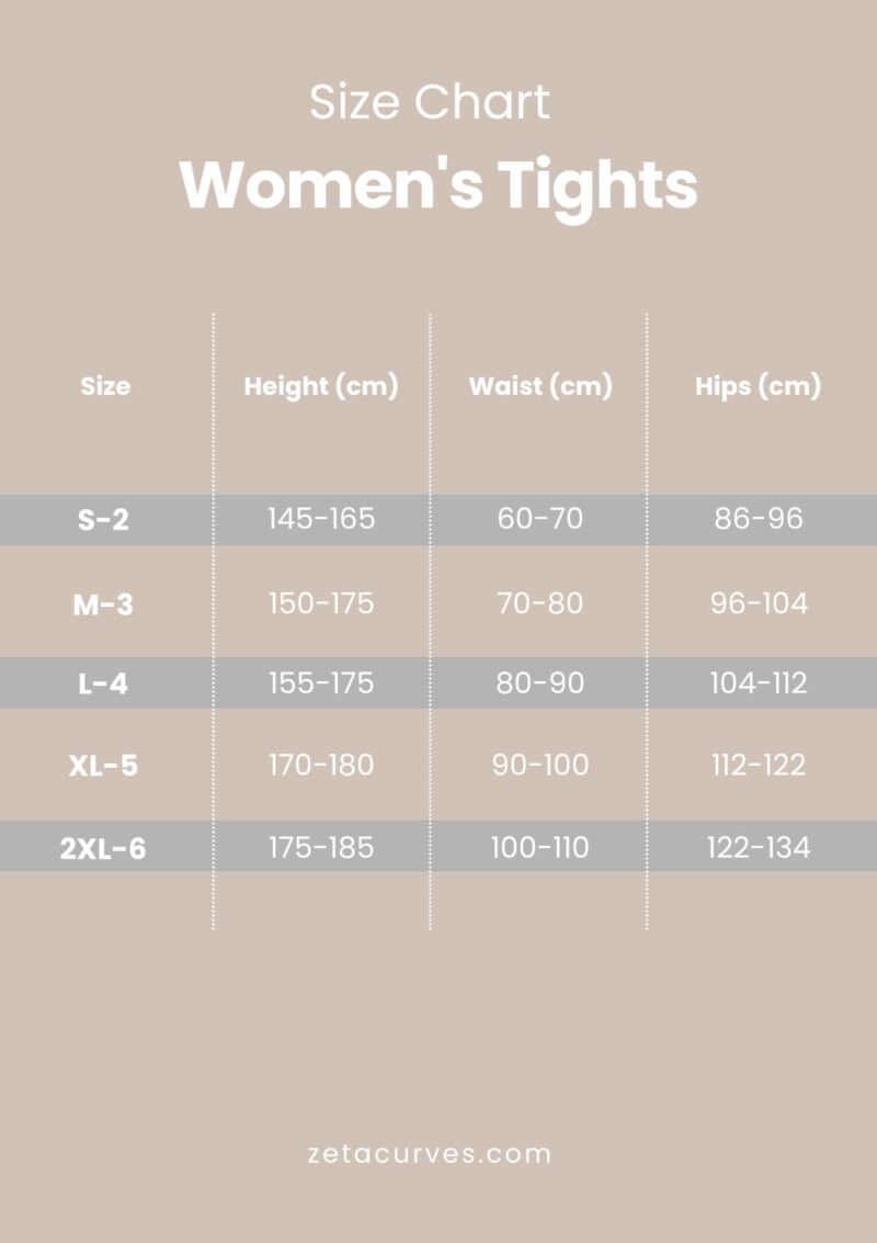 women's tights size chart
