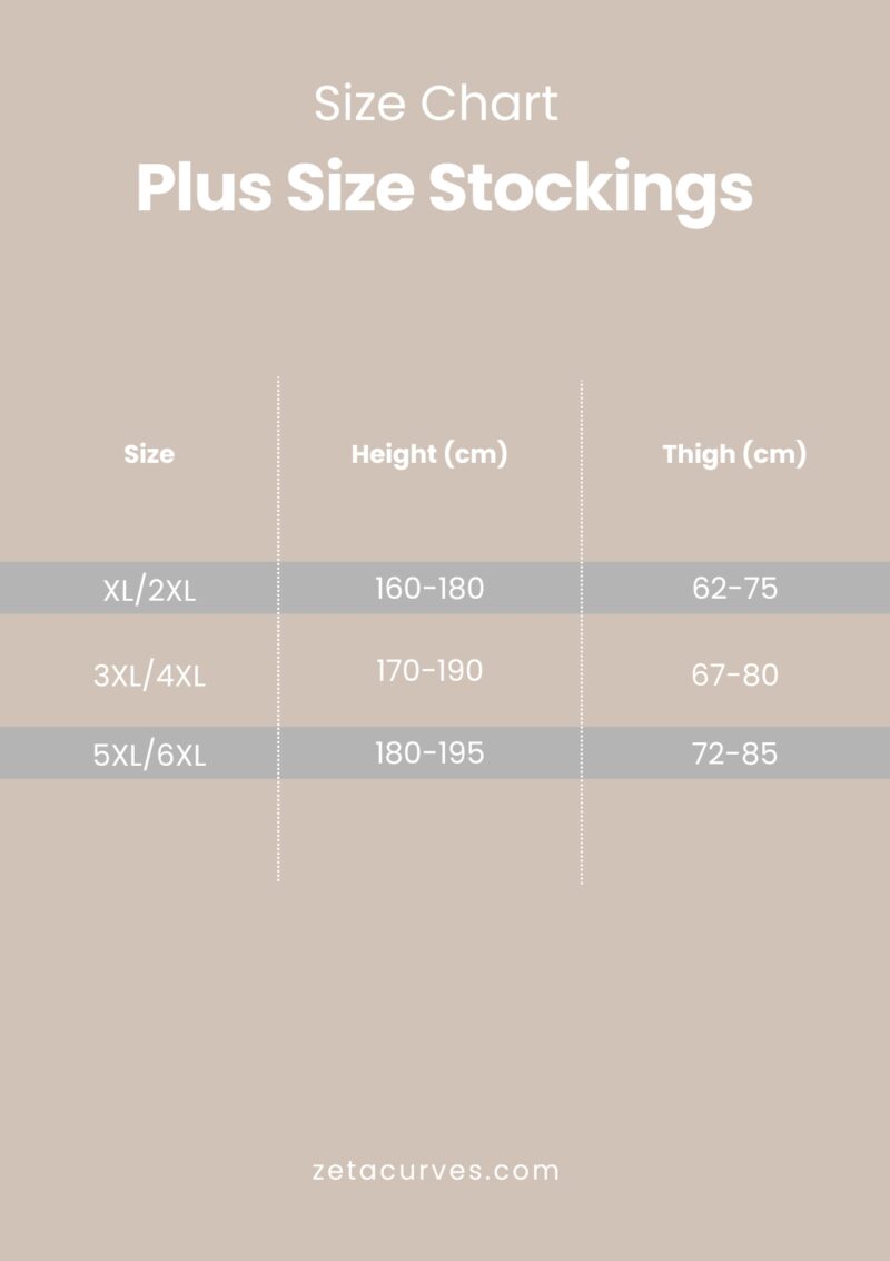 Plus Size Thigh-High Stockings with Silicone Black - imagine 3