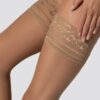Thigh-High Stockings with Silicone Beige