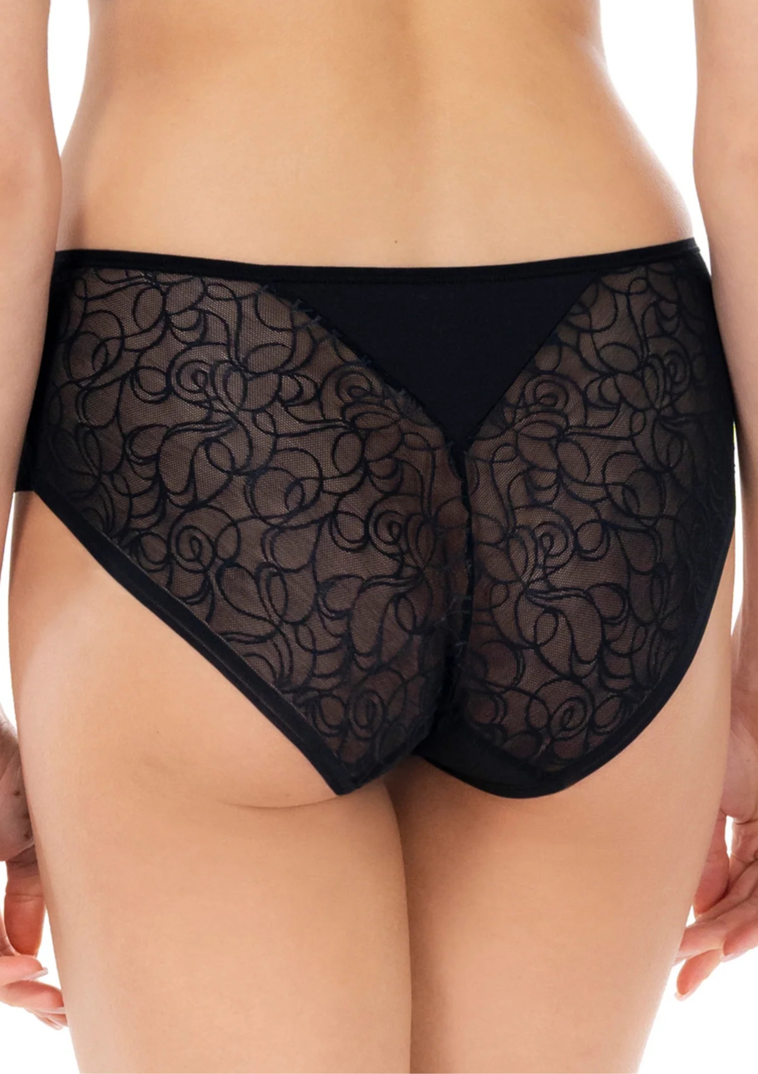 Storm Mid Waist Lace Panty Black - Image 2