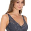 lace padded bra grey γκρι σουτιέν δαντέλα