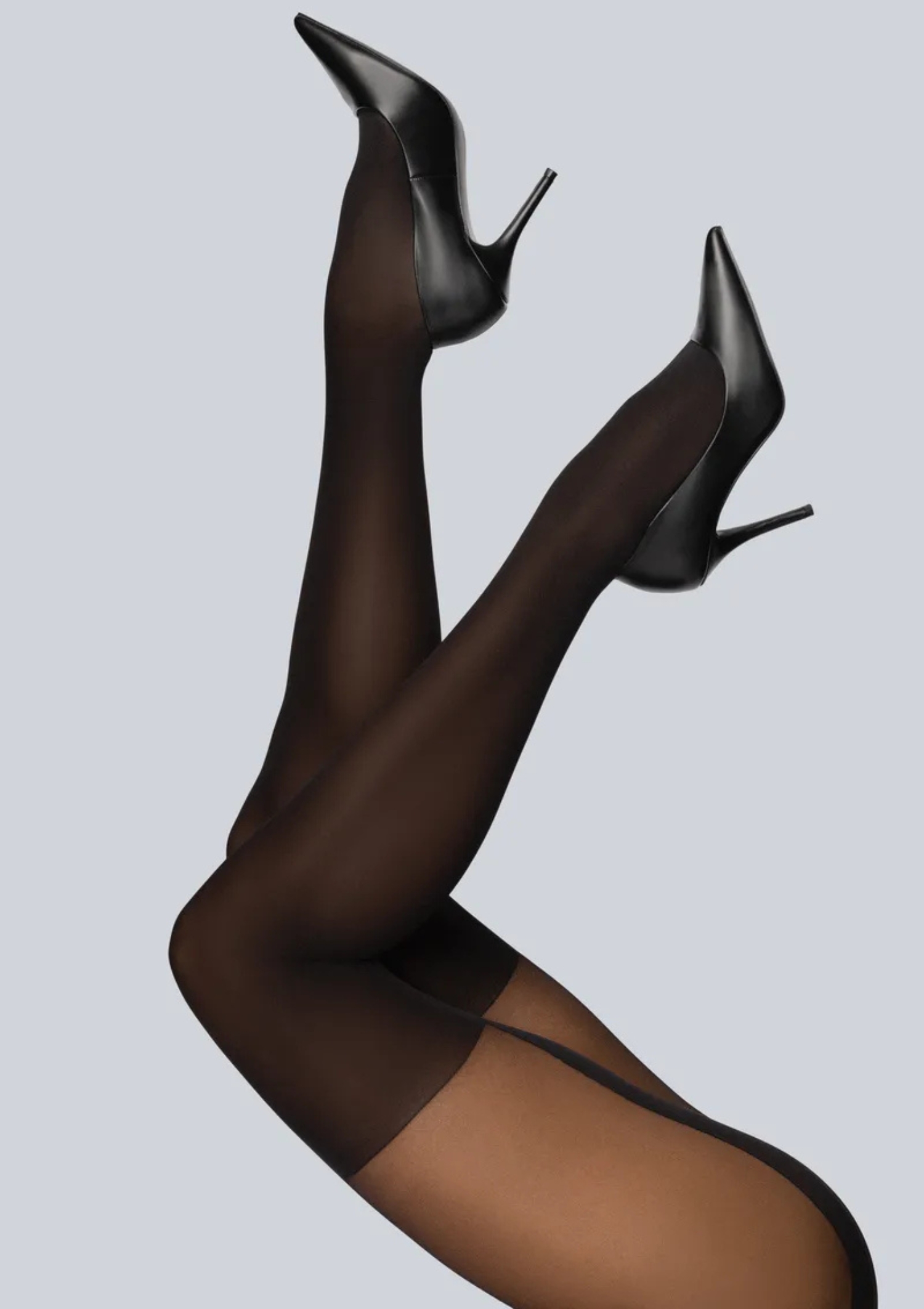 καλσόν με σχέδιο ψηλής κάλτσας μαύρο